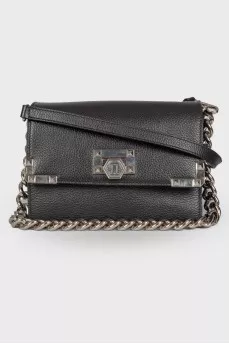 Black bag with silver handle