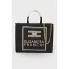 Textile bag with embroidered brand logo