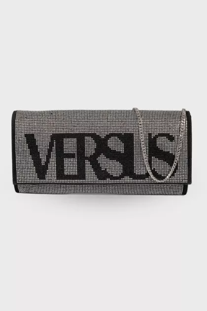 Silver rhinestone clutch