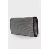 Silver rhinestone clutch