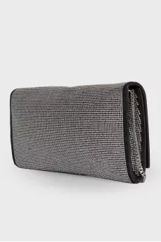 Silver rhinestone clutch