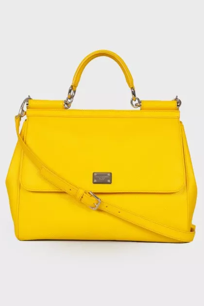 Sicily yellow leather bag