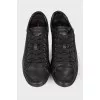 Men's black leather sneakers