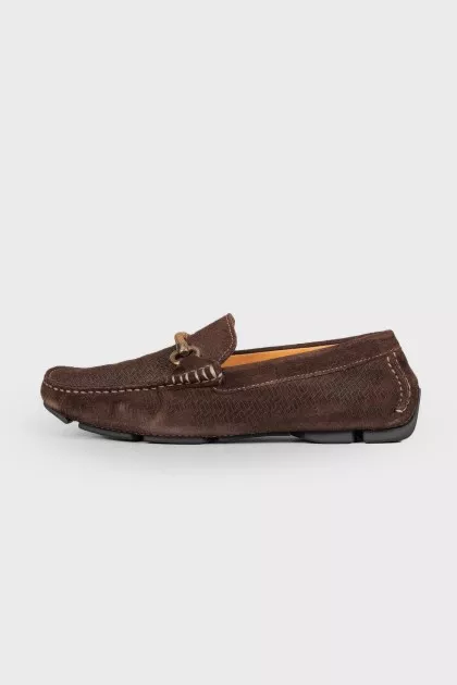 Men's square toecap suede loafers