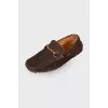 Men's square toecap suede loafers