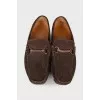 Men's square toecap suede loafers