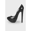 Leather high heels