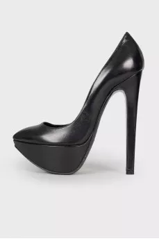 Leather high heels