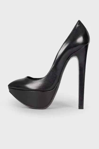 Leather high heels