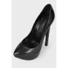 Leather high heels