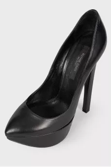 Leather high heels