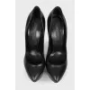 Leather high heels