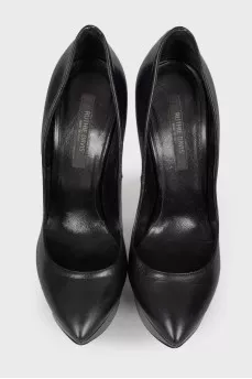 Leather high heels