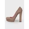Graphite heeled shoes