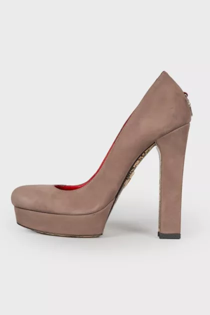 Graphite heeled shoes