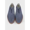 Men's blue suede brogues