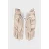 Leather gloves with sequins and rhinestones