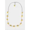 Necklace with flowers, with tag
