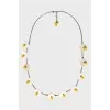 Necklace with flowers, with tag