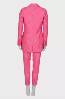 Pink suit with embroidery