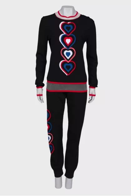 Black print suit