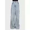 Back embroidered jeans with tag