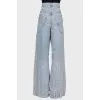 Back embroidered jeans with tag