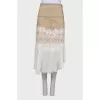 Combined skirt with lace
