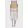 Combined skirt with lace