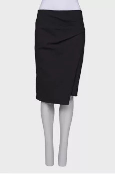 Gray draped skirt
