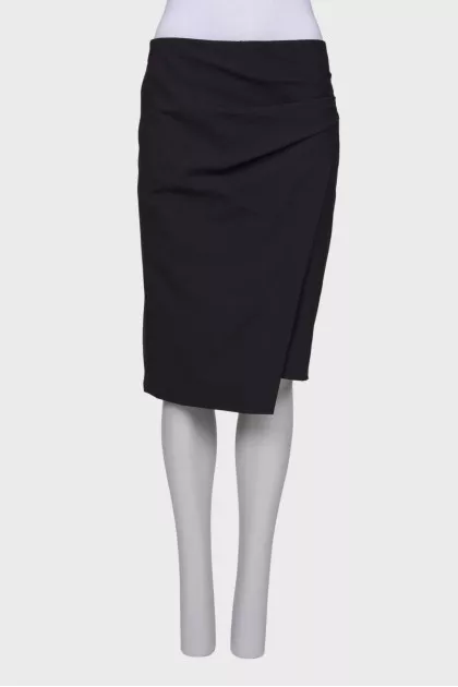 Gray draped skirt