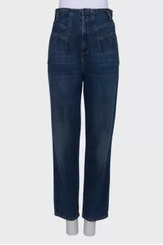 Navy blue high rise jeans