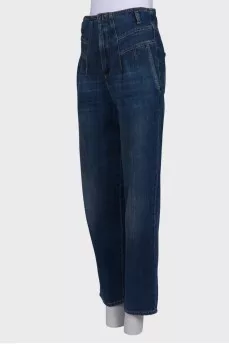 Navy blue high rise jeans