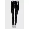 Patent print leggings