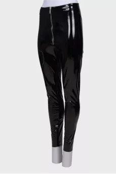 Patent print leggings