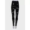 Patent print leggings