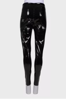 Patent print leggings