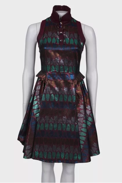 Printed metallic dress