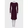 Burgundy dress with drapery