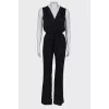 Black jumpsuit with belt