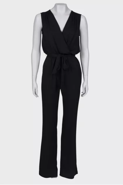 Black jumpsuit with belt