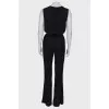 Black jumpsuit with belt