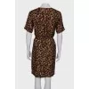 Leopard print dress with belt