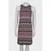 Dress with geometric pattern and lurex