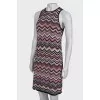 Dress with geometric pattern and lurex