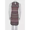 Dress with geometric pattern and lurex