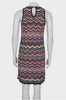 Dress with geometric pattern and lurex
