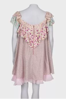 Floral print dress with ruffles
