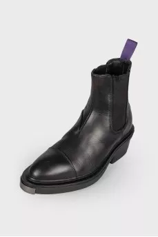 Black leather boots
