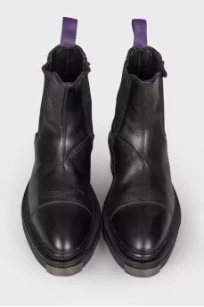 Black leather boots